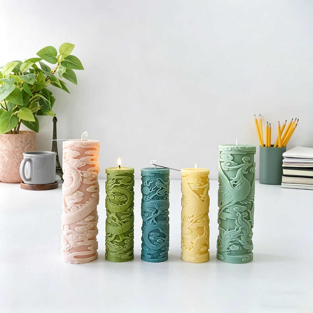 Candle Supplies Phoenix - التنين فينيكس النقش اسطوانة شمعة سيليكون