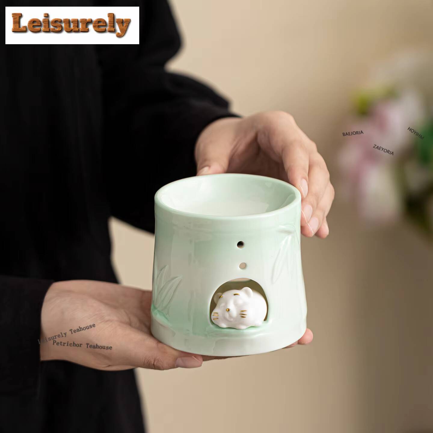 Zen Candle Supplies - حامل بخور من الخيزران على شكل