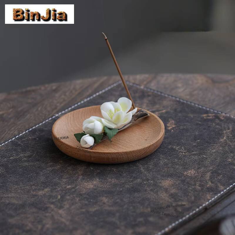 Zen Candle Supplies - حامل بخور على شكل غصن الماغنوليا،